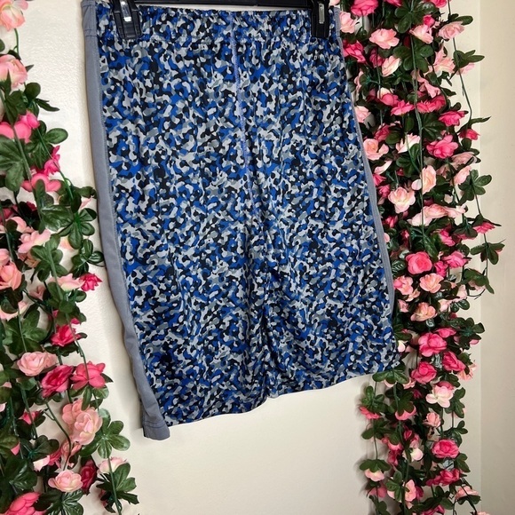 Nike Gray Blue Athletic Shorts Mens Large Fitness Gym Workout - Picture 4 of 9